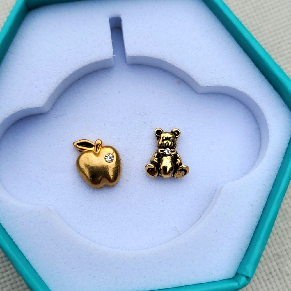 Origami Owl Bear & Apple Charms